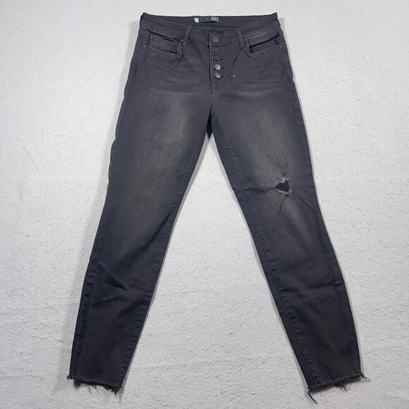 Kut From The Kloth Connie Jeans‎ Women 6 High Rise Ankle Skinny Raw Hem Black - Picture 1 of 13